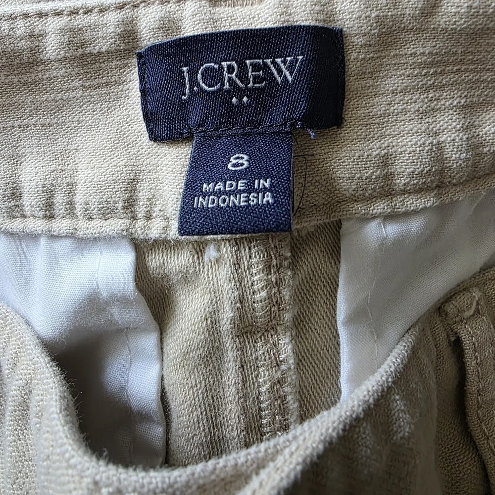 J. CREW Pants Cotton Camp Pants – Size 8 Beige Inseam 26” J Crew Factory